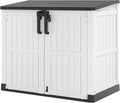 Plastic Outdoor Storage Shed, 36 Cu Ft Waterproof Outdoor Storage Cabinet by WTFGO
