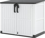 Plastic Outdoor Storage Shed, 36 Cu Ft Waterproof Outdoor Storage Cabinet by WTFGO