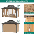 GAOMON 10'x12' Hardtop Gazebo, Outdoor Polycarbonate Double Roof Canopy - Image 5