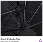 PURPLE LEAF Patio 11.5' x 11.5' Telescopic Umbrella - Image 8