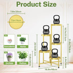 iDavosic.ly Plant Stand Indoor Outdoor, 5 Tier Metal Corner Shelf, Folding - Image 3