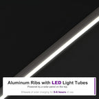 PURPLE LEAF Cantilever Patio Umbrella 11ft Round Solar LED Light, Stays bright - Image 4