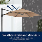 Best Choice Products 10ft Solar LED Offset Cantilever Hanging Market Patio - Image 6