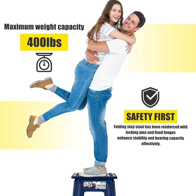 Delxo 17.5 Inch Folding Step Stool, Foldable Step Stool - Image 2