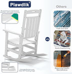 Oversized HDPE Outdoor Rocking Chair Set of 2, All-Weather, Extra Large & Extra - Image 7