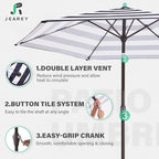 JEAREY 7.5 ft Outdoor Patio Umbrella, Table Umbrella, Tilt & Crank lift - Image 3