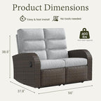 Oversized Wicker Outdoor Recliner Lovseat - Image 2