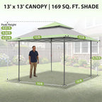 EAGLE PEAK 13x13 Pop Up Canopy Tent, Auto Extended Eaves, Heavy Duty Outdoor - Image 3