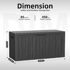 PatioZen 85 Gallon Deck Box Outdoor, Weatherproof Resin Patio Storage Box - Image 2