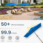 6.5' x 10' Rectangular Patio Umbrella Large Outdoor Market Umbrella w/UV - Image 6