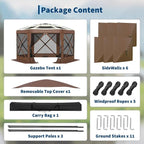 13FT Pop-Up Gazebo Tent with Mesh Netting, Removable Top & Wind Cloths | - Image 9