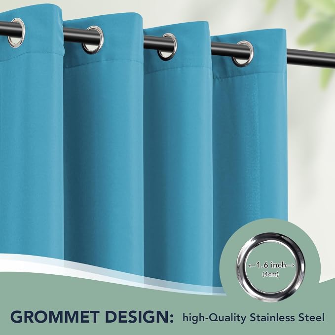 Outdoor Curtains for Patio Waterproof, 6 Drape Panels, Sun Shades | Privacy & - Image 6