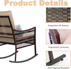 DECMICO 3-Piece Patio Furniture Set, Wicker Rocking Chairs - Image 5