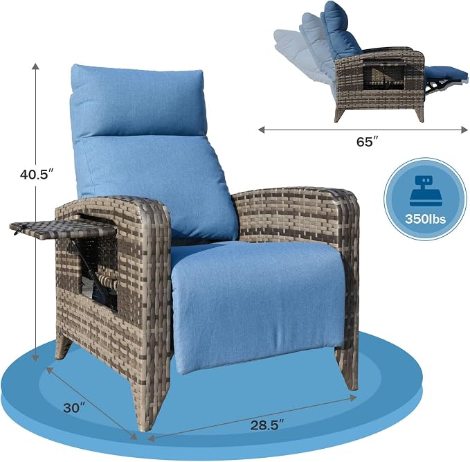 Upgraded Outdoor Recliner Chair, Reclining Patio Chairs - Image 2