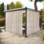MIULEE Beige Waterproof Outdoor Sheer Curtains - Image 2