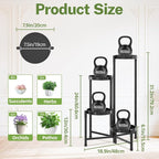 iDavosic.ly Plant Stand Indoor Outdoor, 4 Tier Metal Corner Shelf, Folding - Image 3
