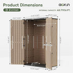 Aoxun Outdoor Storage Shed, 64 Cu.Ft Vertical Storage Sheds, Resin Sheds Outdoor - Image 7