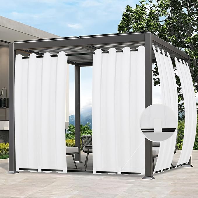 Easy-Going Outdoor Curtains for Patio 2 Panels, 54x96 inch, Weatherproof by Easy-Going