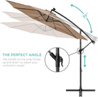 Best Choice Products 10ft Solar LED Offset Cantilever Hanging Market Patio - Image 4