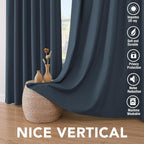 H.VERSAILTEX Linen Blackout Curtains 72 Inches Long 100% Absolutely Blackout - Image 7