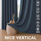 H.VERSAILTEX Linen Blackout Curtains 63 Inches Long 100% Absolutely Blackout - Image 7