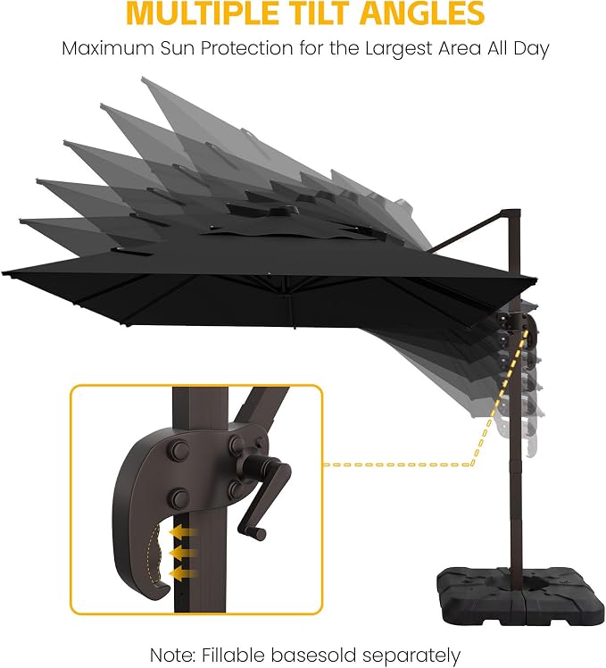 10x10 FT Patio Cantilever Umbrella - Image 4