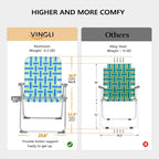 VINGLI Folding Aluminum Webbed Oversized Lawn Chairs - Image 3