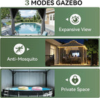 Aoxun 10x10 Gazebo Metal Frame Canopy Tent - Image 5