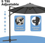 Devoko 10ft Cantilever Patio Umbrella, Round Large Outdoor Umbrella - Image 4