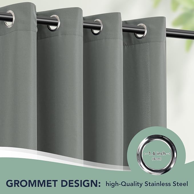 Outdoor Curtains for Patio Waterproof, 6 Drape Panels, Sun Shades | Privacy & - Image 6