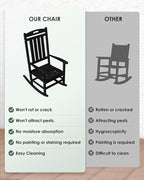 Outdoor Rocking Chair Set of 2, High Back Plastic Patio Rocking Chairs - Image 7