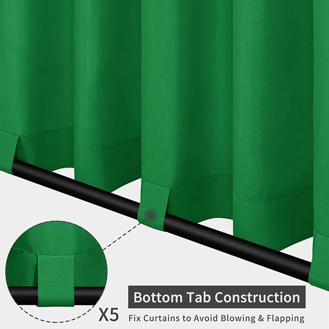 Easy-Going Outdoor Patio Curtains 2 Panels, 110x96 inch, Porch and Pergola - Image 3