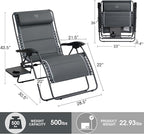 TIMBER RIDGE XXL Oversized Zero Gravity Chair, 500 lb - Image 3