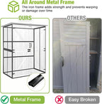 GUTINNEEN Outdoor Storage Cabinet Durable Metal Frame and Solid Wood Vertical - Image 3