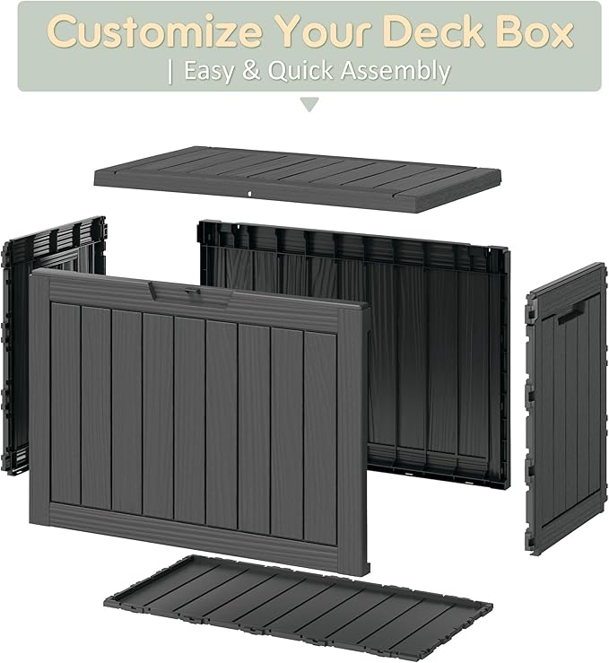 45 Gallon Outdoor Storage Box, All-Weather Deck Box - Image 7