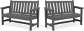 SERWALL HDPE Outdoor Bench, Weatherproof Porch Bench, 2 Pack, Suitable by SERWALL