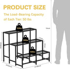 3-Tier Large Metal Plant Stand, Indoor/Outdoor Display Rack | 3-tier stair - Image 2