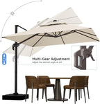 10x10FT Beige Cantilever Outdoor Patio Umbrella - Image 3