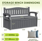 Greesum 80 Gallon Outdoor Storage Bench - Image 3