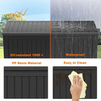PatioZen 180 Gallon Resin Deck Box, Lockable Patio Outdoor Storage Box - Image 3