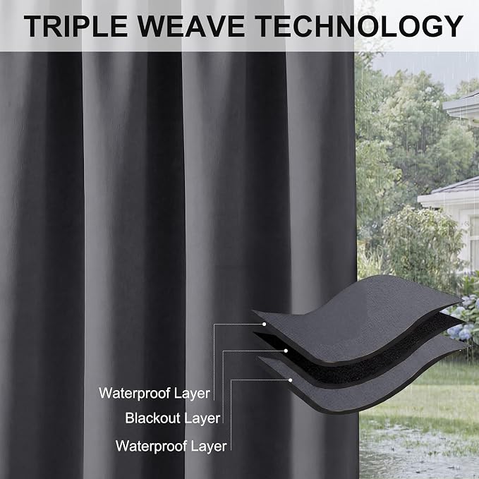 RYB HOME 2 Panels Outdoor Curtains - Image 7