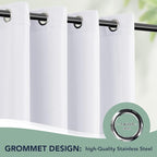 White Outdoor Curtains for Patio Waterproof, 6 Drape Panels | Privacy & - Image 6