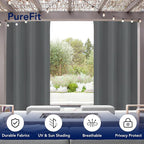 PureFit Outdoor Curtains for Patio Waterproof Weatherproof Outside Curtains | - Image 3