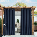 NICETOWN 2 Panels Thermal Outdoor Curtains Windproof W52xL72 Navy Blue | by NICETOWN