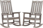 Outdoor Rocking Chair Set of 2, Oversized Porch Rocker | Weather Resistant by PsilvamGardenFurniture