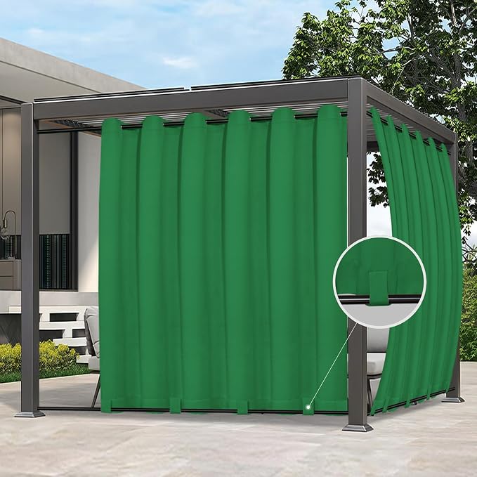 Easy-Going Outdoor Curtains for Patio 1 Panel, 110x108 inch, Weatherproof by Easy-Going