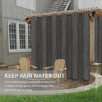 Easy-Going 100% Waterproof Outdoor Curtains 110x96 inch, Dark Grey | Windproof - Image 4