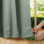 NICETOWN Patio Curtains Outdoor Waterproof W100 x L95 in Sage Green | Windproof - Image 9