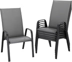 JEAREY Patio Dining Chairs Set of 6, Outdoor Stackable Dining Furniture Set by JEAREYOutdoorsCollection