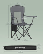 SONGMICS 2 Pack Breathable Camping Chairs, 330 lb Capacity Foldable Outdoor - Image 3